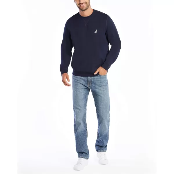 Nautica Mens Basic Crew Neck Fleece SweatshirtNavy