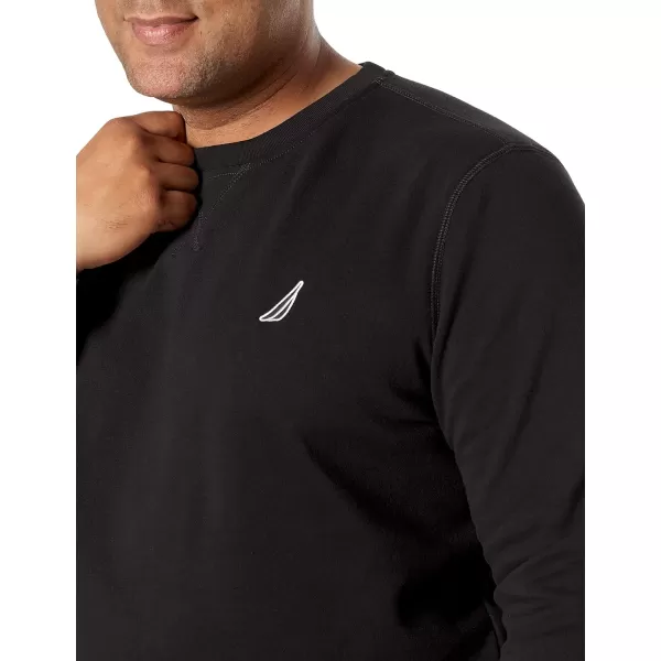 Nautica Mens Basic Crew Neck Fleece SweatshirtTrue Black