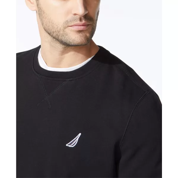 Nautica Mens Basic Crew Neck Fleece SweatshirtTrue Black