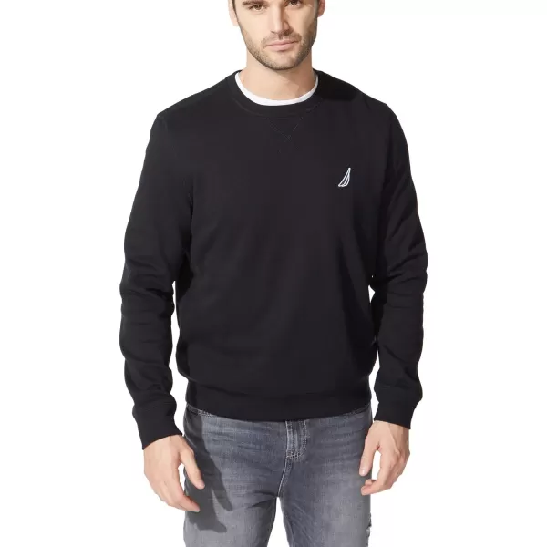 Nautica Mens Basic Crew Neck Fleece SweatshirtTrue Black