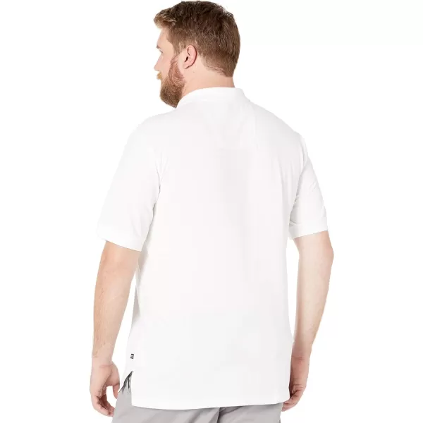 Nautica Mens Big  Tall Short Sleeve Stretch Solid Deck Polo ShirtBright White