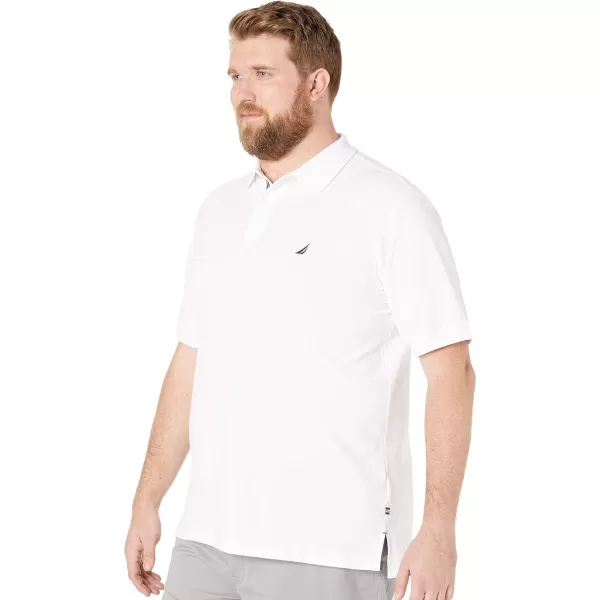 Nautica Mens Big  Tall Short Sleeve Stretch Solid Deck Polo ShirtBright White