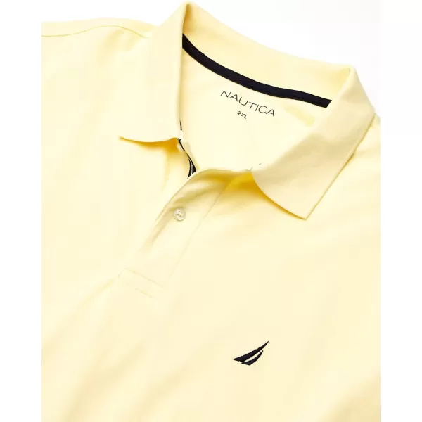 Nautica Mens Big  Tall Short Sleeve Stretch Solid Deck Polo ShirtFrench Vanilla