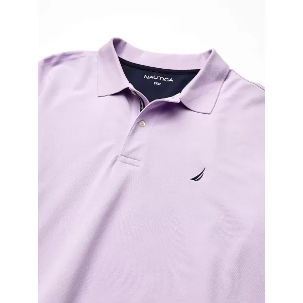 Nautica Mens Big  Tall Short Sleeve Stretch Solid Deck Polo ShirtLavendula