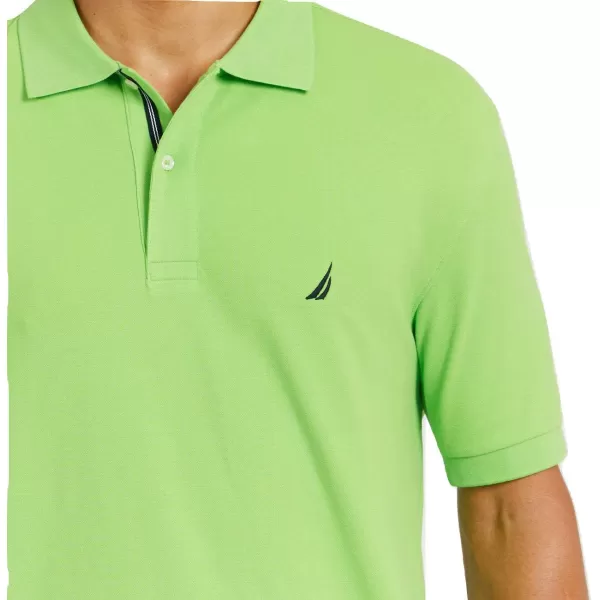 Nautica Mens Big  Tall Short Sleeve Stretch Solid Deck Polo ShirtLime Surf