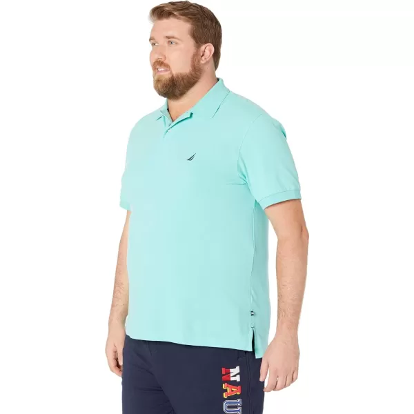 Nautica Mens Big  Tall Short Sleeve Stretch Solid Deck Polo ShirtPoolside Aqua