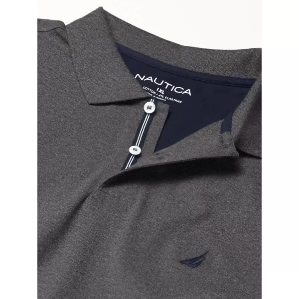 Nautica Mens Big amp Tall Stretch Pique PoloCharcoal Heather