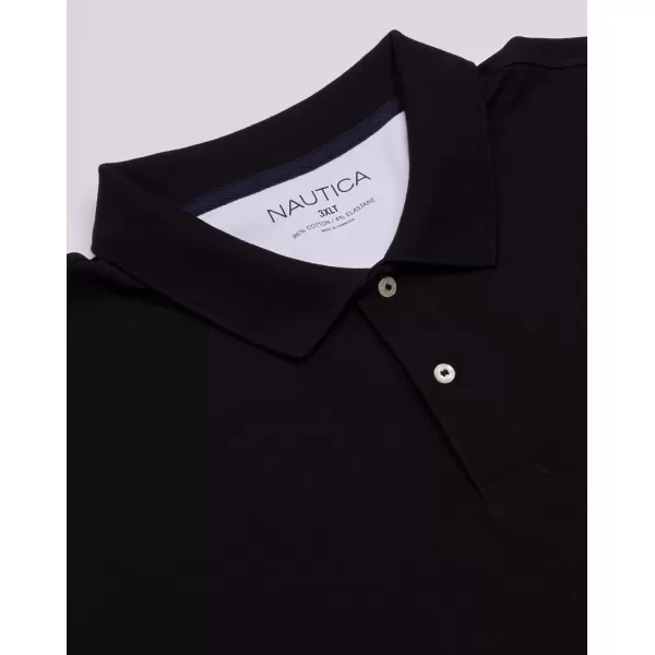 Nautica Mens Big amp Tall Stretch Pique PoloTrue Black