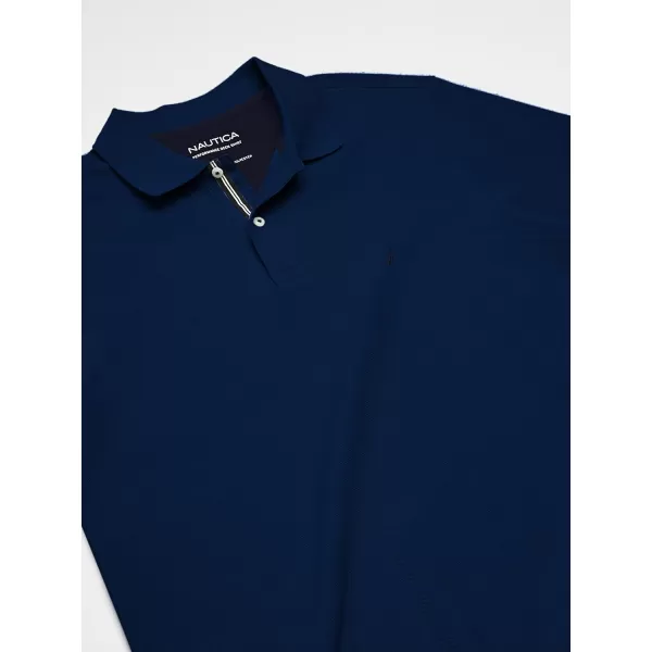 Nautica Mens Big and Tall Classic Fit Short Sleeve Solid Performance Deck Polo ShirtEstate Blue