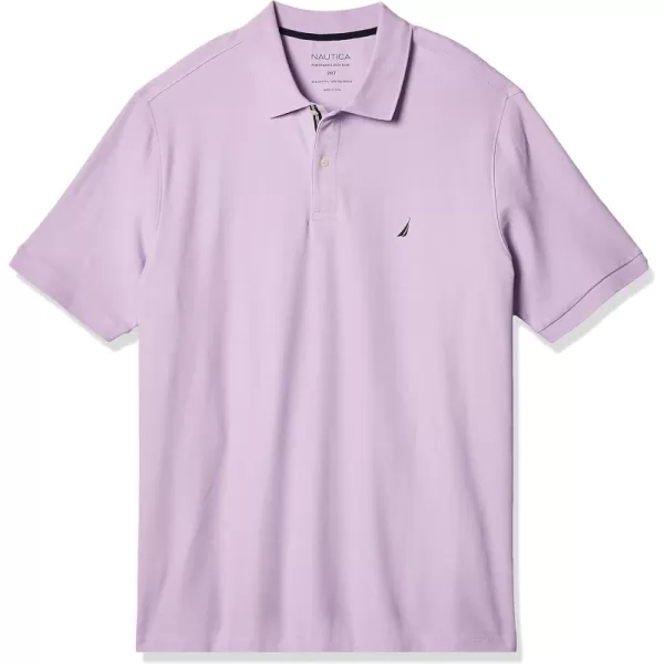 Nautica Mens Big and Tall Classic Fit Short Sleeve Solid Performance Deck Polo ShirtLavendula