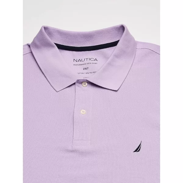 Nautica Mens Big and Tall Classic Fit Short Sleeve Solid Performance Deck Polo ShirtLavendula