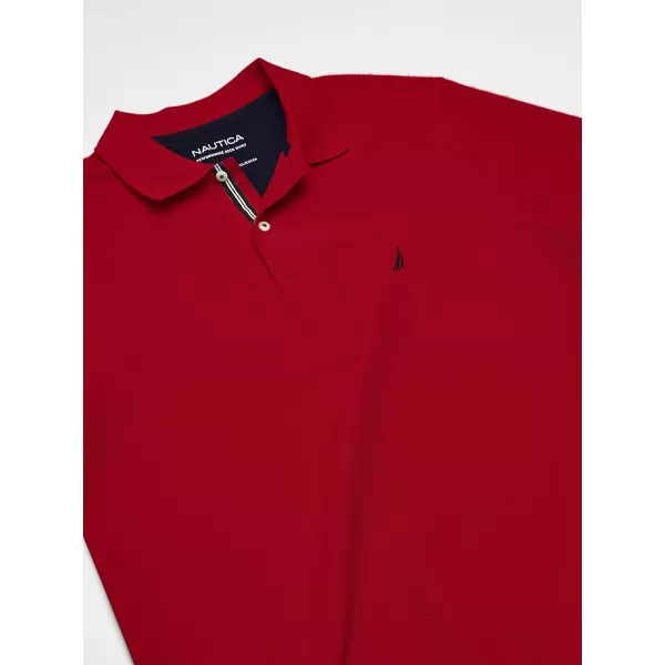 Nautica Mens Big and Tall Classic Fit Short Sleeve Solid Performance Deck Polo ShirtNautica Red