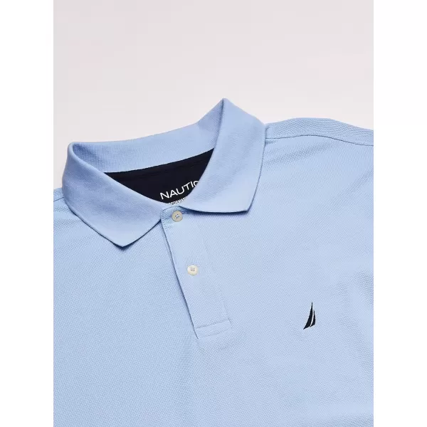 Nautica Mens Big and Tall Classic Fit Short Sleeve Solid Performance Deck Polo ShirtNoon Blue