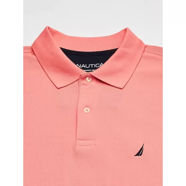 Nautica Mens Big and Tall Classic Fit Short Sleeve Solid Performance Deck Polo ShirtPale Coral