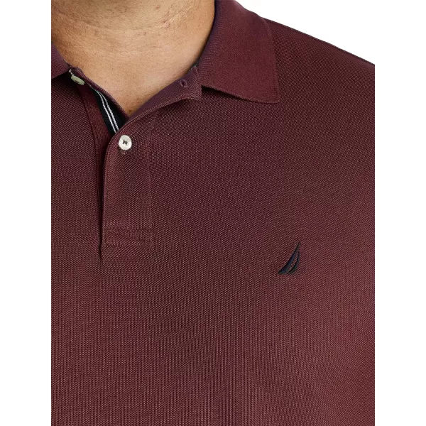 Nautica Mens Big and Tall Classic Fit Short Sleeve Solid Performance Deck Polo ShirtRoyal Burgundy