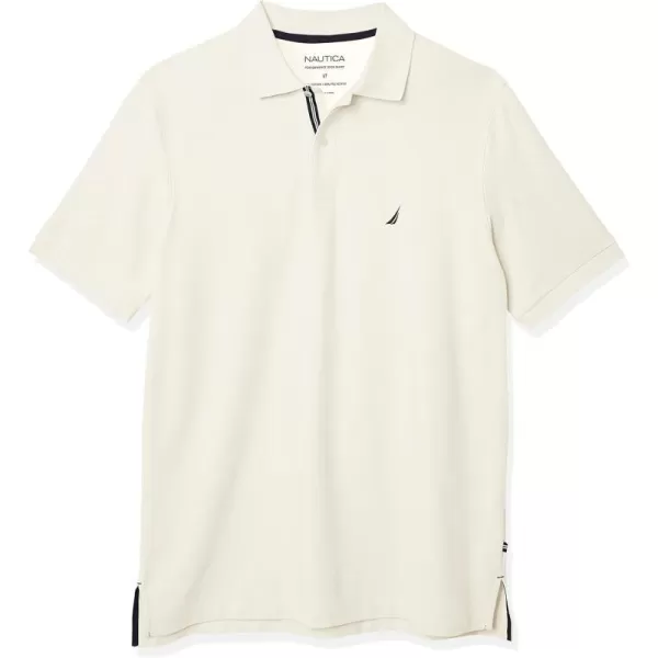 Nautica Mens Big and Tall Classic Fit Short Sleeve Solid Performance Deck Polo ShirtSail Cream