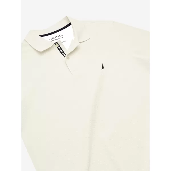 Nautica Mens Big and Tall Classic Fit Short Sleeve Solid Performance Deck Polo ShirtSail Cream