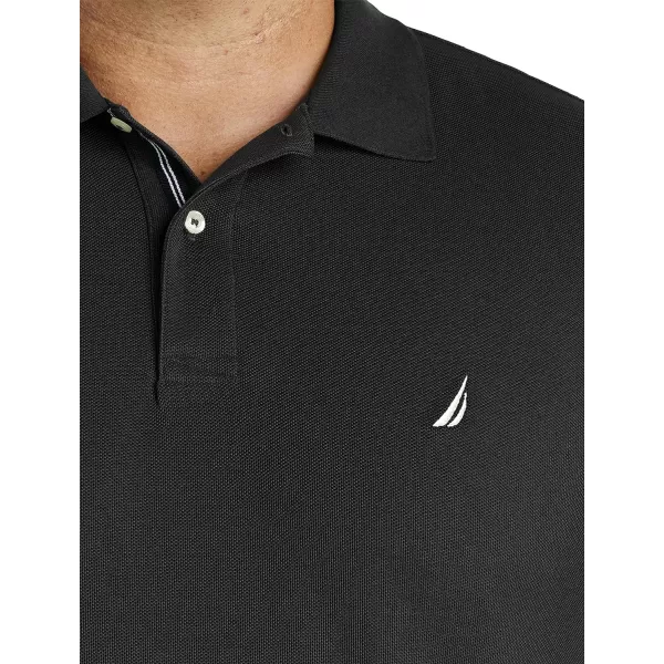 Nautica Mens Big and Tall Classic Fit Short Sleeve Solid Performance Deck Polo ShirtTrue Black