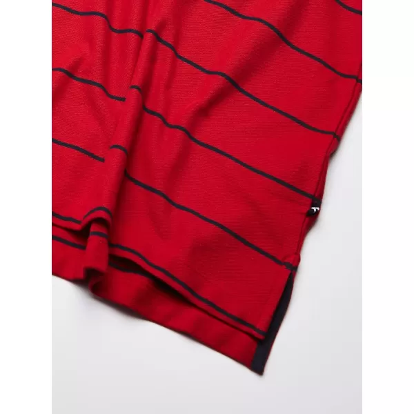 Nautica Mens Big and Tall Classic Short Sleeve Striped Polo ShirtNautica Red