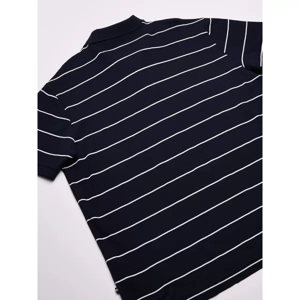 Nautica Mens Big and Tall Classic Short Sleeve Striped Polo ShirtNavy