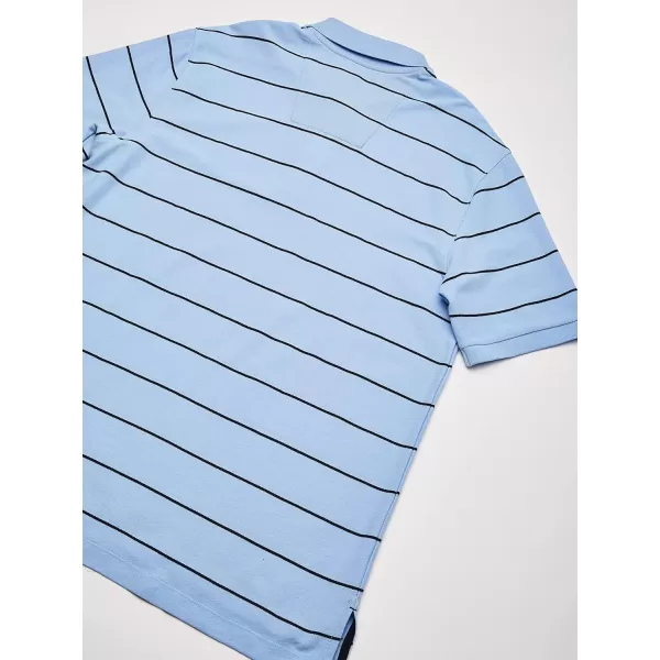 Nautica Mens Big and Tall Classic Short Sleeve Striped Polo ShirtNoon Blue