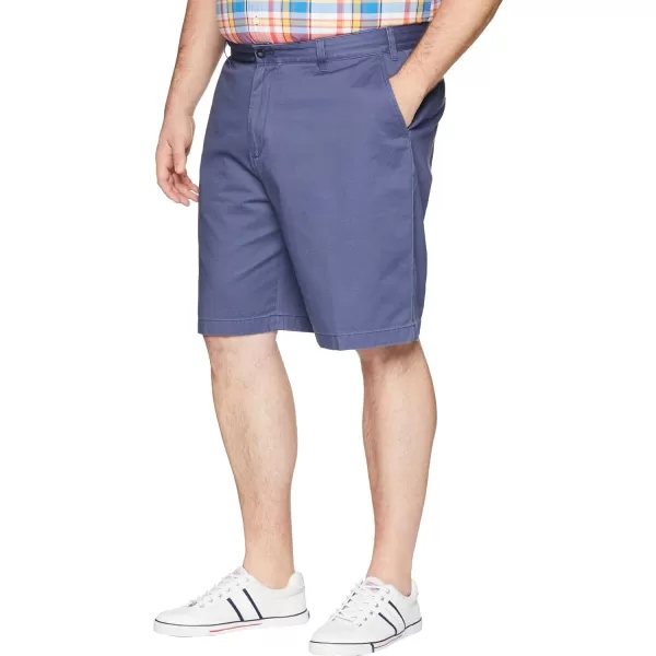 Nautica Mens Big and Tall Cotton Twill Flat Front Chino ShortBlue Indigo