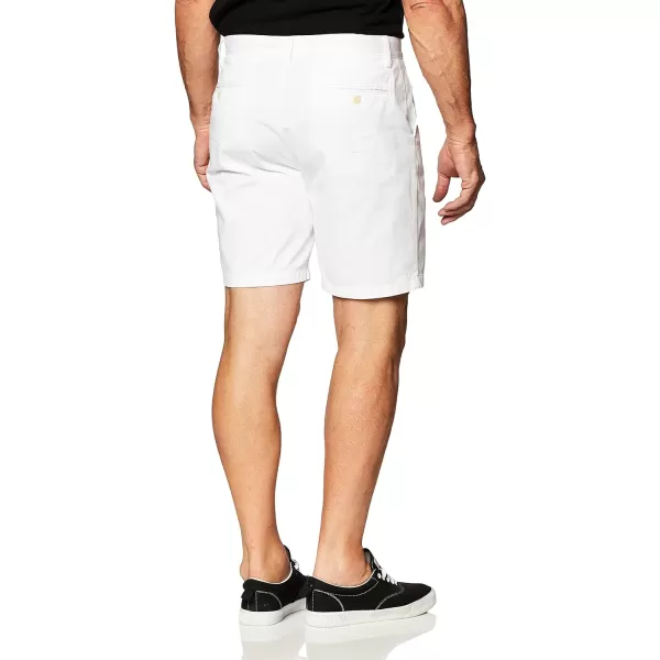 Nautica Mens Big and Tall Cotton Twill Flat Front Chino ShortBright White