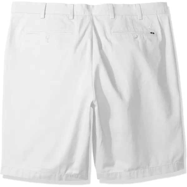 Nautica Mens Big and Tall Cotton Twill Flat Front Chino ShortBright White