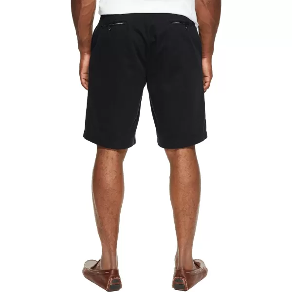 Nautica Mens Big and Tall Cotton Twill Flat Front Chino ShortTrue Black