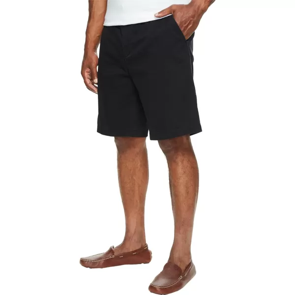 Nautica Mens Big and Tall Cotton Twill Flat Front Chino ShortTrue Black