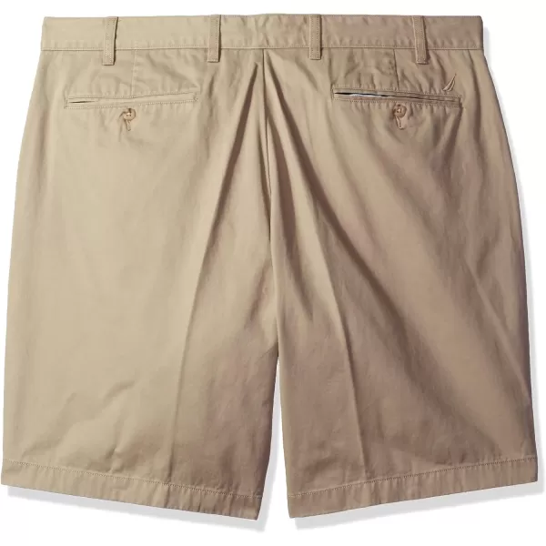 Nautica Mens Big and Tall Cotton Twill Flat Front Chino ShortTrue Khaki