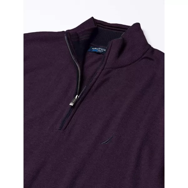 Nautica Mens Big and Tall Navtech QuarterZip SweaterBlackberry Heather