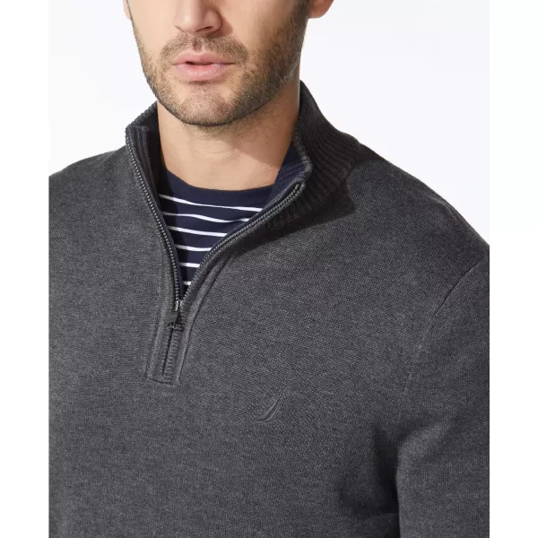 Nautica Mens Big and Tall Navtech QuarterZip SweaterCharcoal Heather