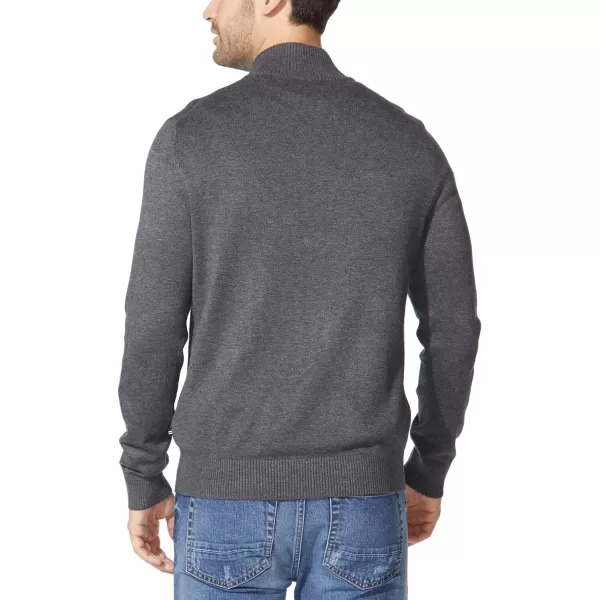 Nautica Mens Big and Tall Navtech QuarterZip SweaterCharcoal Heather