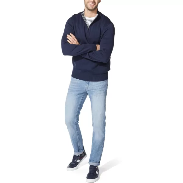 Nautica Mens Big and Tall Navtech QuarterZip SweaterNavy