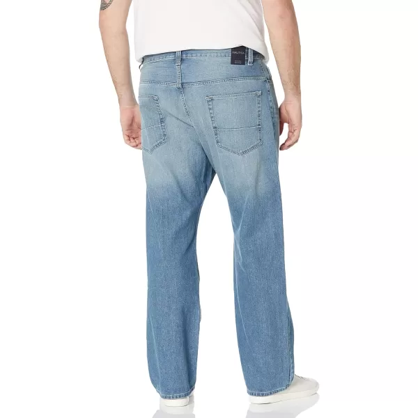 Nautica Mens Big and Tall Relaxed Fit JeanHook Line Blue