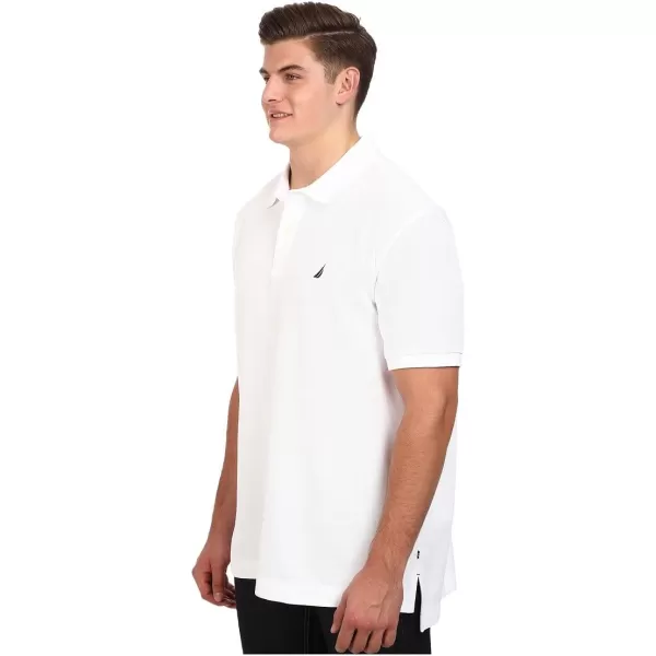 Nautica Mens Big and Tall Short Sleeve Solid Deck Polo ShirtBright White