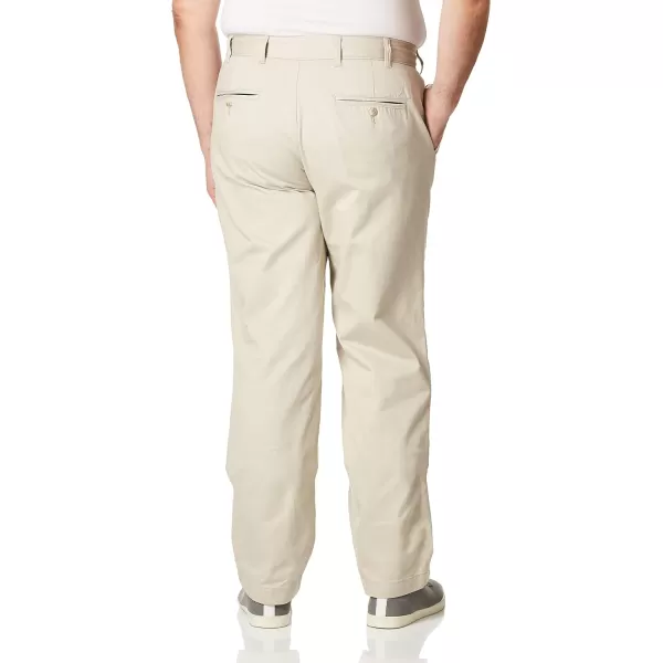 Nautica Mens Big and Tall Twill FlatFront PantTrue Stone