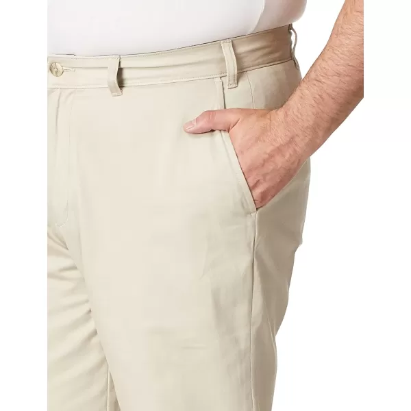 Nautica Mens Big and Tall Twill FlatFront PantTrue Stone