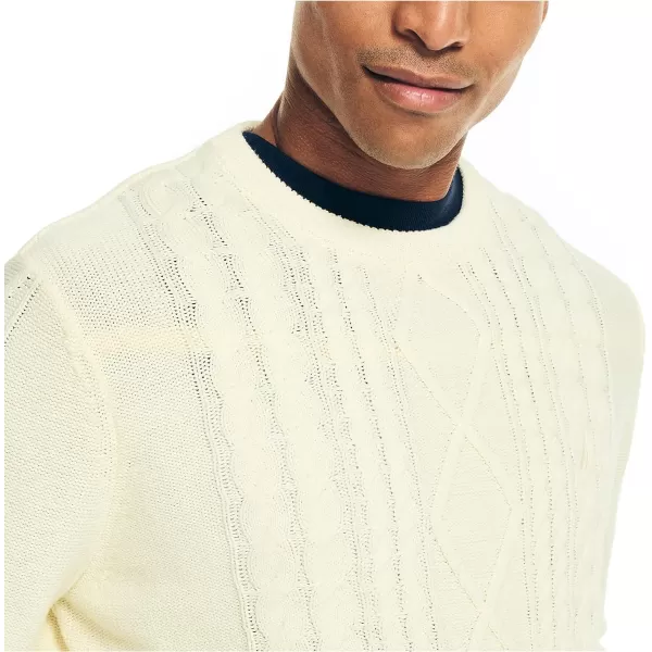 Nautica Mens CableKnit SweaterSail Cream