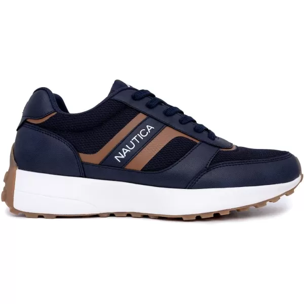 Nautica Mens Casual LaceUp Fashion Sneakers Oxford Comfortable Walking ShoeNavy Cognacoutfall 4