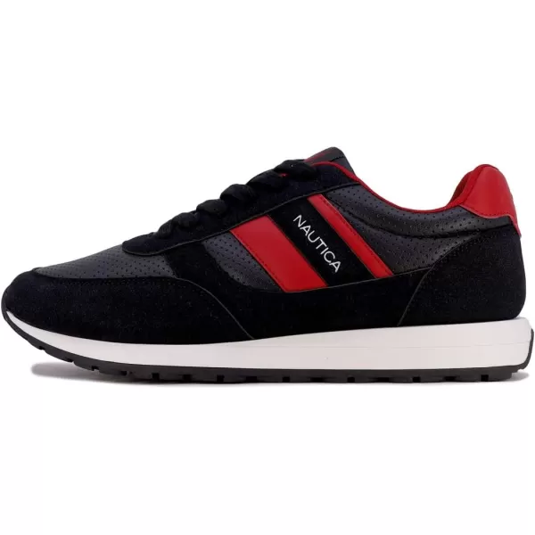 Nautica Mens Casual LaceUp Fashion Sneakers Oxford Comfortable Walking ShoeOutfall Perfblack Red
