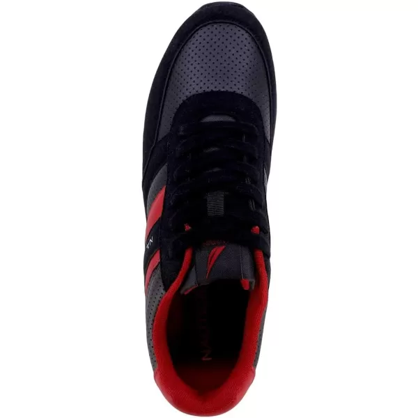 Nautica Mens Casual LaceUp Fashion Sneakers Oxford Comfortable Walking ShoeOutfall Perfblack Red