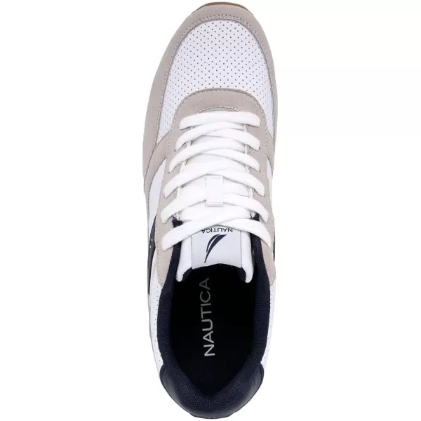 Nautica Mens Casual LaceUp Fashion Sneakers Oxford Comfortable Walking ShoeOutfall Perfwhite