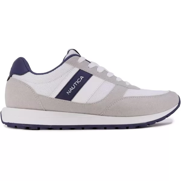 Nautica Mens Casual LaceUp Fashion Sneakers Oxford Comfortable Walking ShoeOutfallwhite Navy