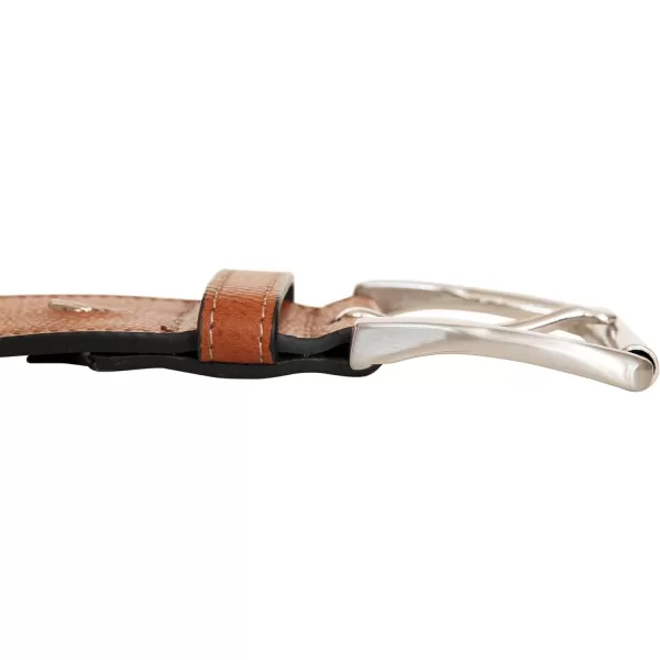 Nautica Mens Casual Padded Leather Belt with Signature OrnamentCasual Jean  Tan