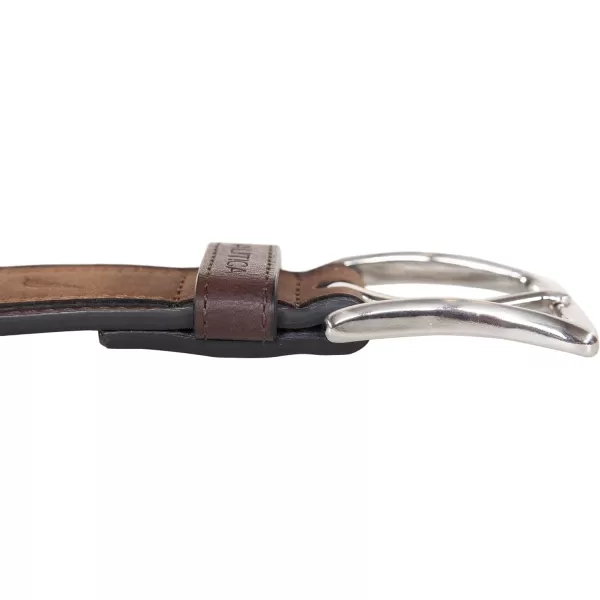 Nautica Mens Casual Padded Leather Belt with Signature OrnamentCasual Overlay  Tan