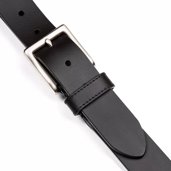 Nautica Mens Casual Padded Leather Belt with Signature OrnamentDebossed Logo  Black