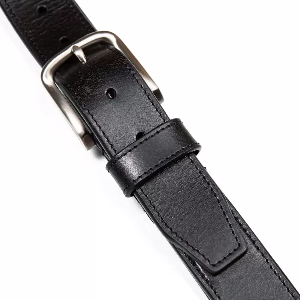 Nautica Mens Casual Padded Leather Belt with Signature OrnamentEngraved Logo  Black