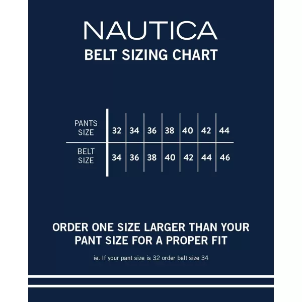 Nautica Mens Casual Padded Leather Belt with Signature OrnamentLogo Inlay  Black